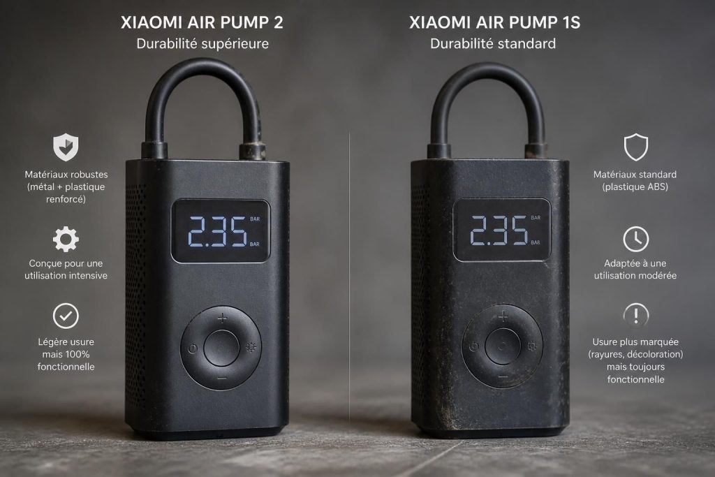 découvrez une comparaison détaillée de la durabilité entre la xiaomi air pump 2 et la 1s pour faire le meilleur choix selon vos besoins.