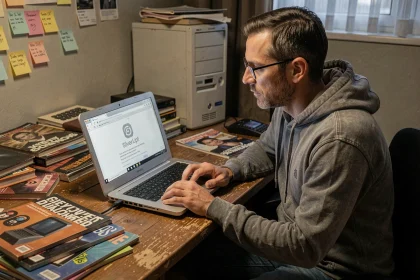 Développeur informatique contemplant une erreur de plugin Silverlight sur un ancien ordinateur portable